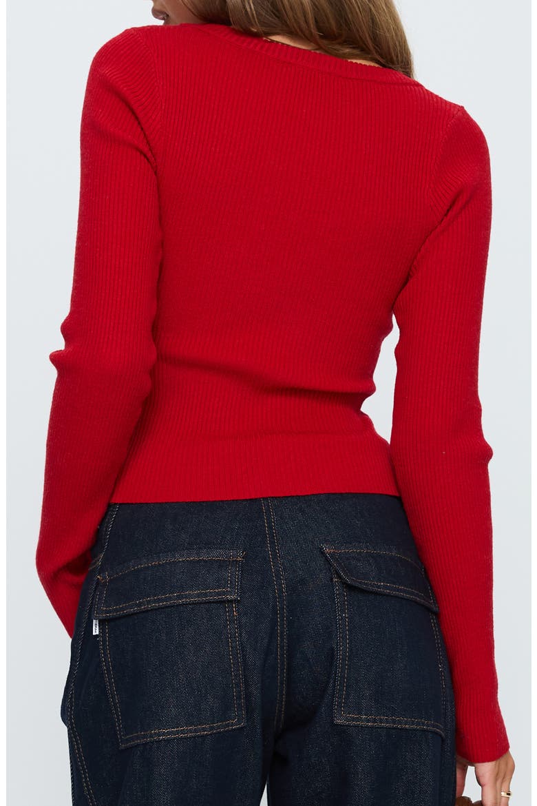Sorenna Rib Cardigan, Alternate, color, RED