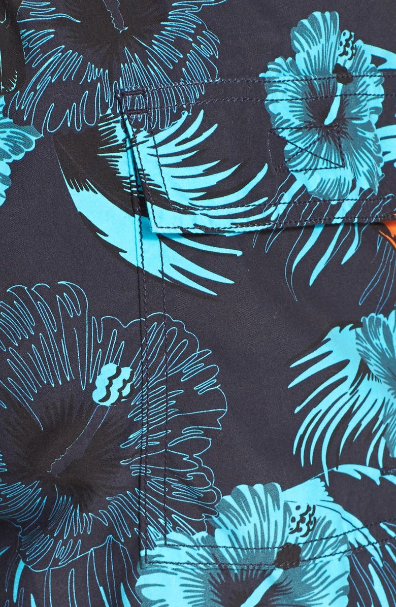 Vilebrequin 'Moorea' Toucan Floral Print Swim Trunks, Alternate, color,