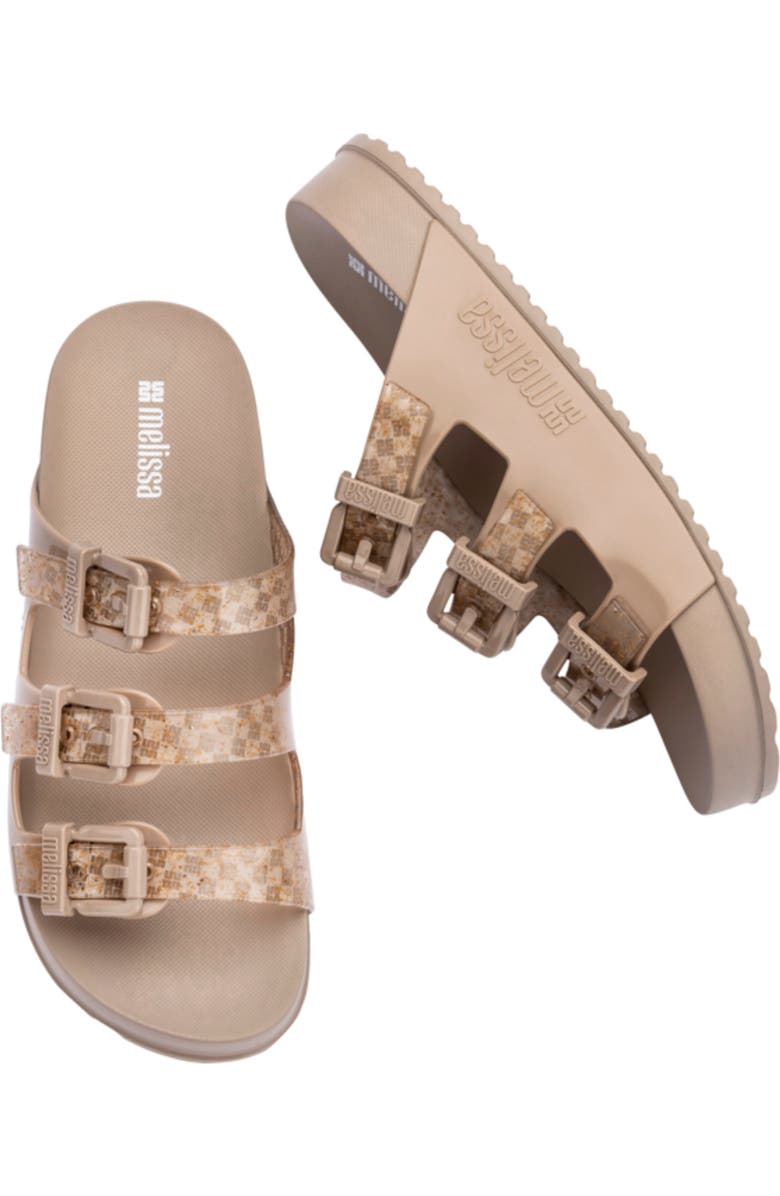 Melissa Cozy Stripes Platform Slide Sandal, Alternate, color, Beige