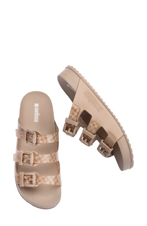 Melissa Cozy Stripes Platform Slide Sandal In Sand