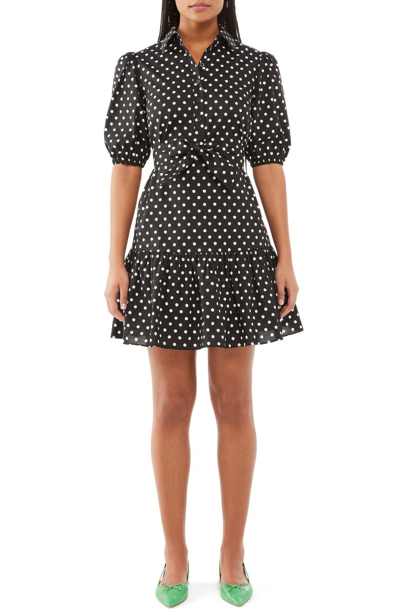 Kate Spade New York harmony dot shirtdress, Main, color, Black