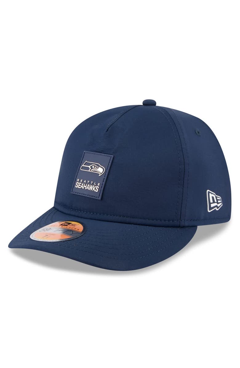 New Era Men's New Era College Navy Seattle Seahawks 2025 Sideline Retro Crown 59FIFTY Fitted Hat, Alternate, color,