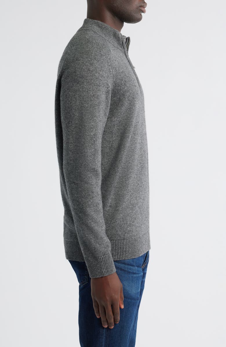 Peter Millar Crescent Wool Blend Quarter Zip Sweater, Alternate, color, Oslo Grey