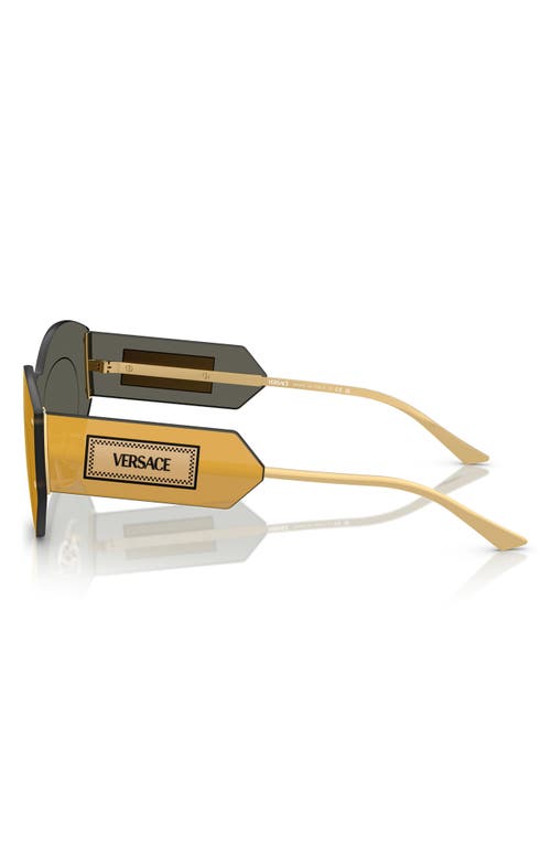 Versace 44mm Irregular Sunglasses In Gold Mirror