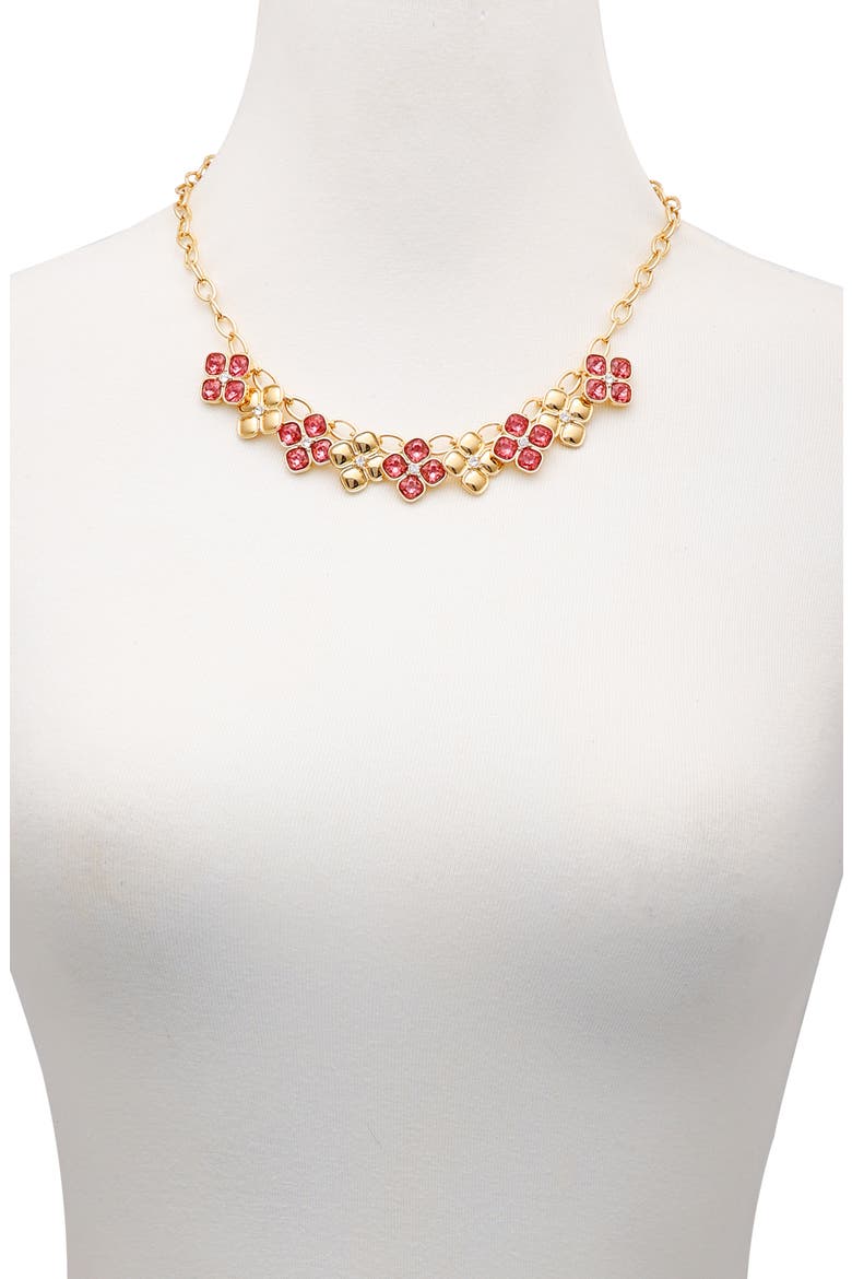 Crystal Cluster Statement Necklace, Alternate, color, GOLD TONE