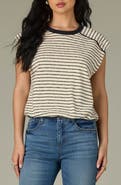 Wit & Wisdom Stripe Scoop Neck Knit Top