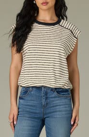 Wit & Wisdom Stripe Scoop Neck Knit Top