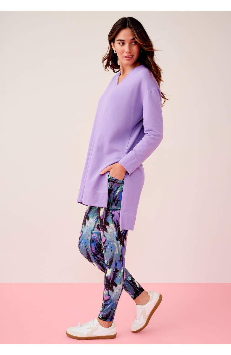 Roaman's French Terry Tunic Hoodie, Alternate, color, Black