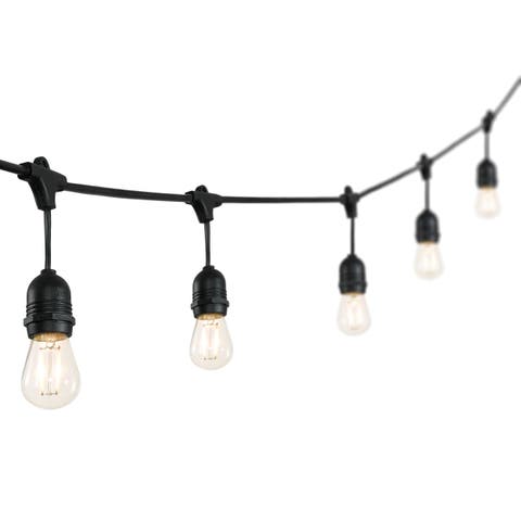 15-Light Indoor/Outdoor Rustic Industrial LED S14 Edison Buld String Lights