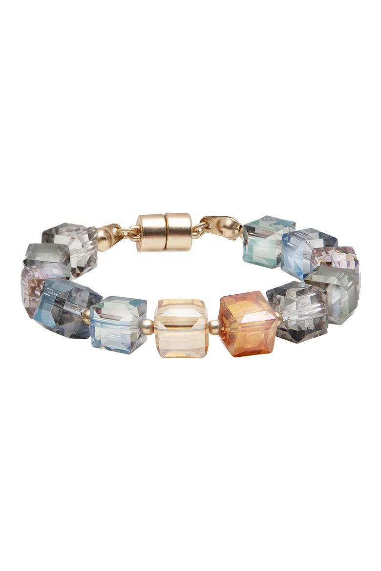 Faceted Stone Bead Bracelet, Main, color, MULTI