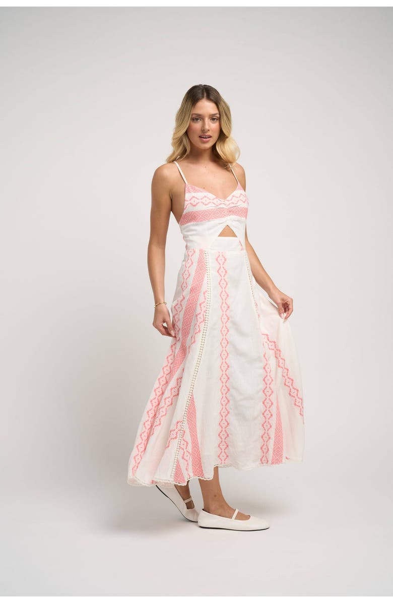 GUADALUPE DESIGN Filomena Linen Dress, Alternate, color, Pink