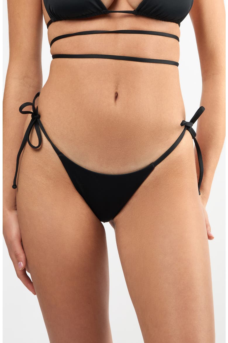 The Venice Side Tie Bikini Bottoms, Main, color, BLACK