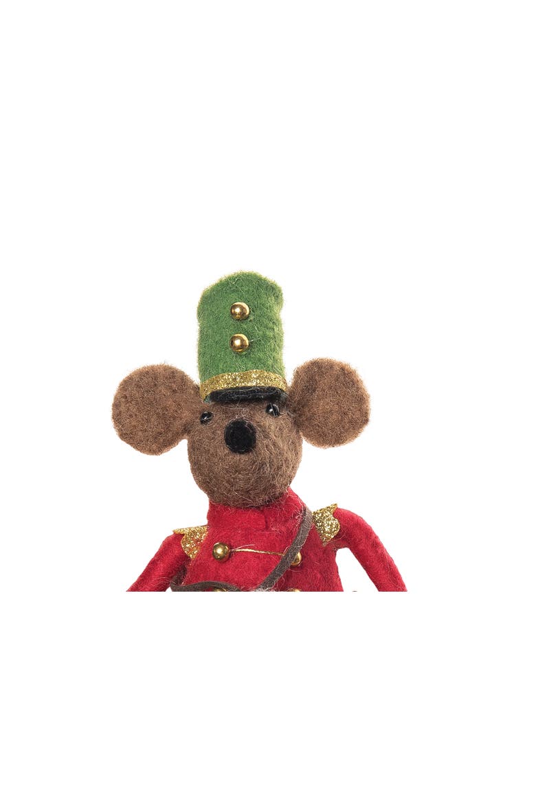 Festive Christmas Fabric Drummer Mouse Decorative Soft Figurine for XMAS Winter Holidays, Alternate, color, Red