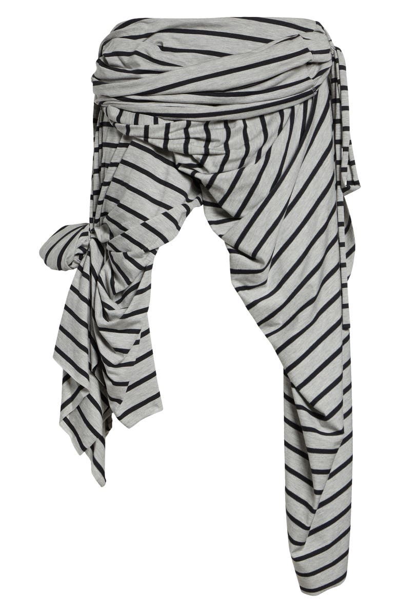 Vaquera Stripe Jersey Asymmetric Skirt, Main, color, Black Grey