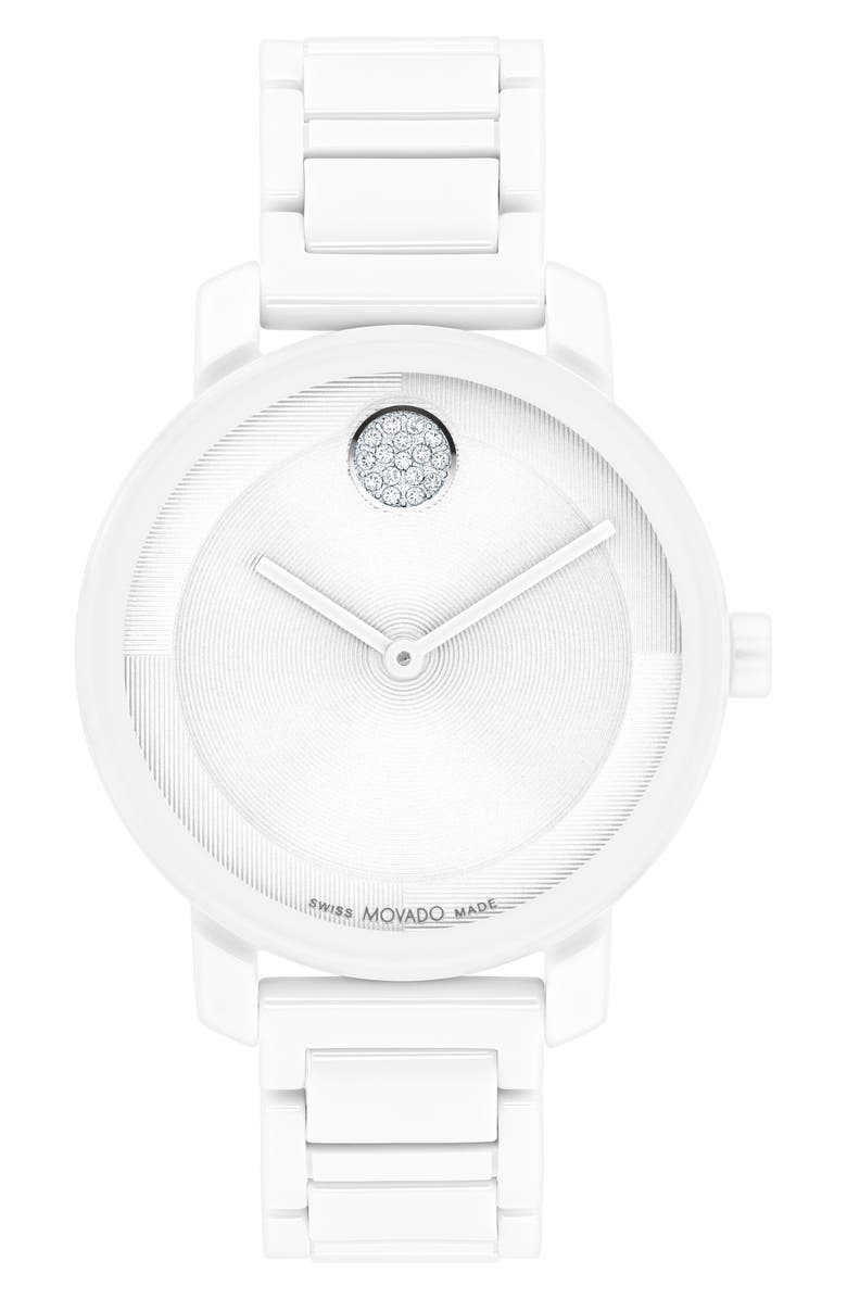 Movado Bold Evolution 2.0 Bracelet Watch, 34mm, Main, color, White