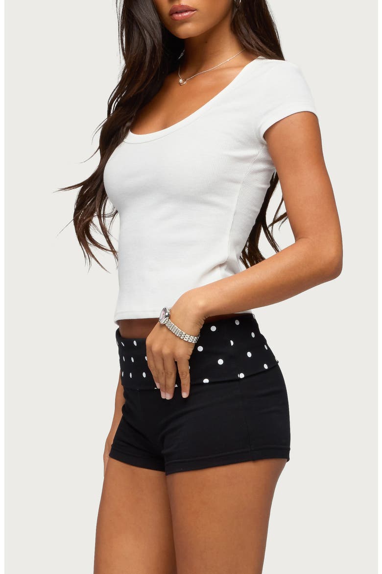 Pamela Scoop Neck Rib T-Shirt, Alternate, color, CREAM