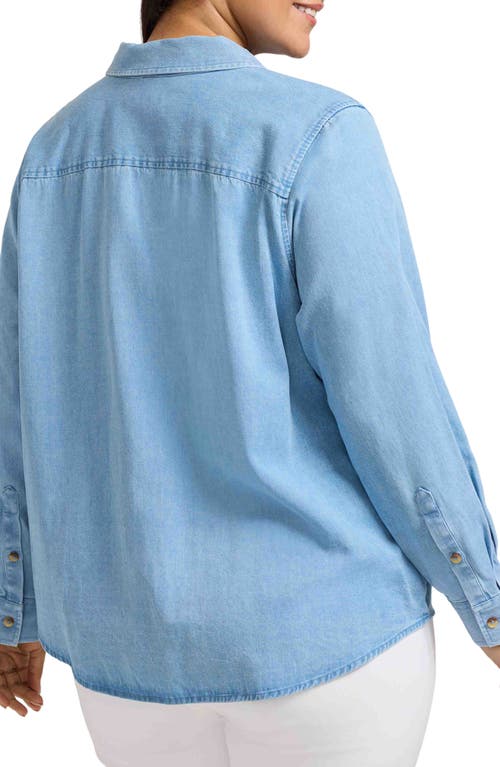 Foxcroft Hampton Denim Shirt In Blue