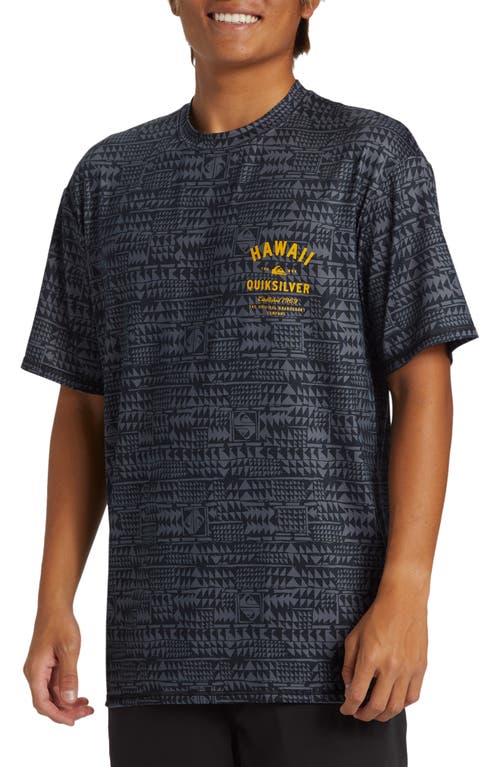 Quiksilver Multiply Surf Short Sleeve Rashguard In Wild Fern Black