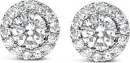 Haus of Brilliance 14K White Gold 3.0 Cttw Lab-Grown Diamond Hidden Halo Stud Earrings