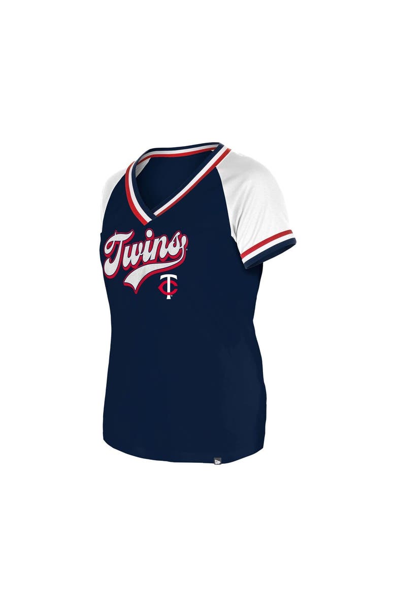 New Era Women's New Era Navy Minnesota Twins Gameday Raglan V-Neck T-Shirt, Alternate, color, Navy