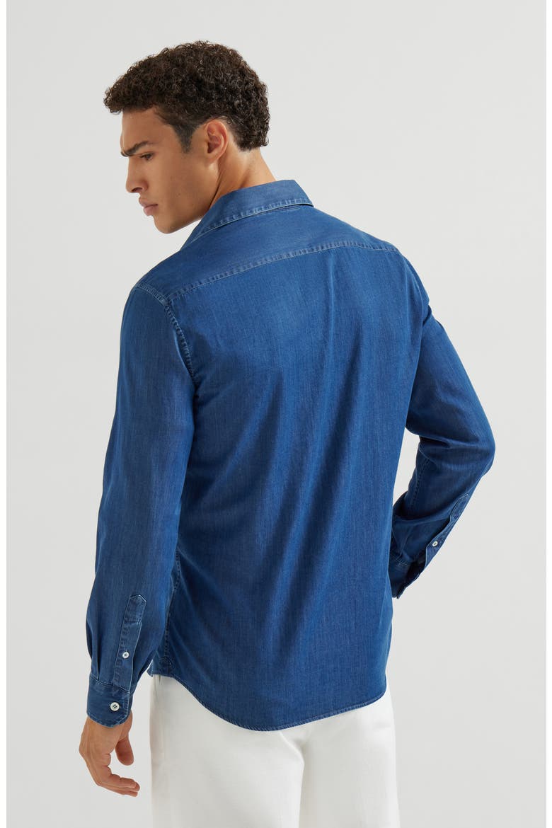 Lightweight denim shirt, Alternate, color, Dark Denim