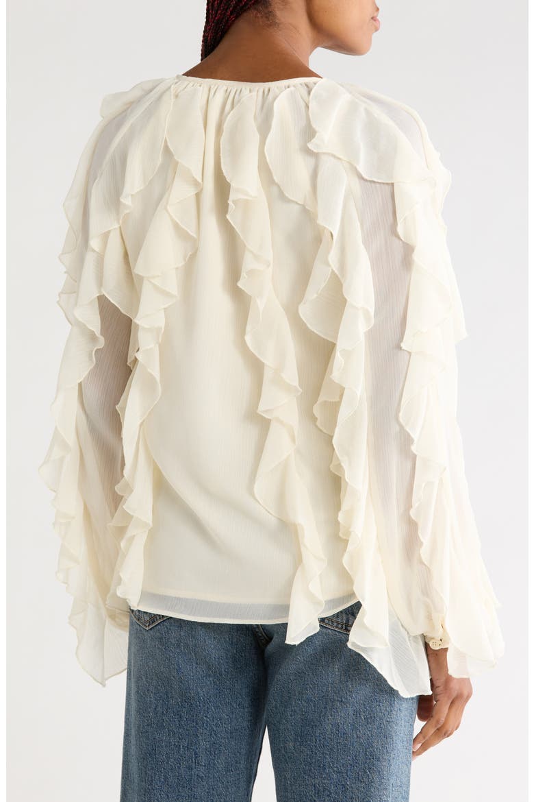 Flyn Ruffle Button-Up Shirt, Alternate, color, IVORY