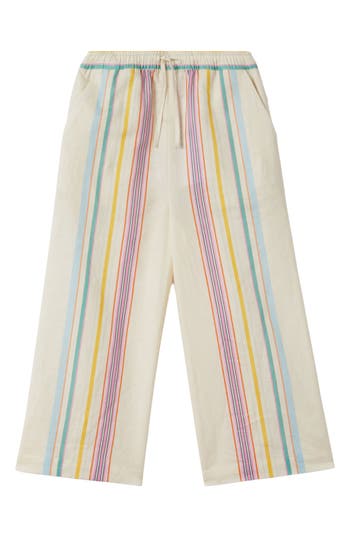 REISS REISS KIDS' CLEO STRIPE WIDE LEG COTTON & LINEN PANTS 