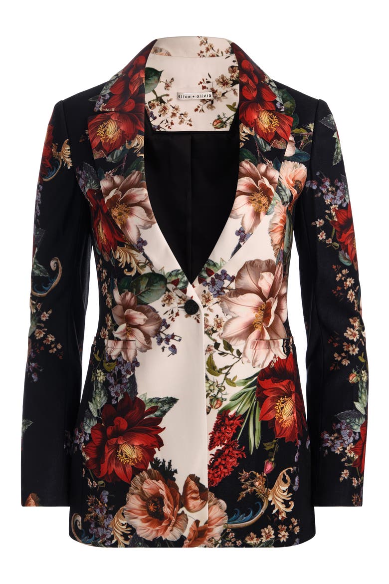 Breann Fitted Blazer, Alternate, color, FLORAL RADIANCE