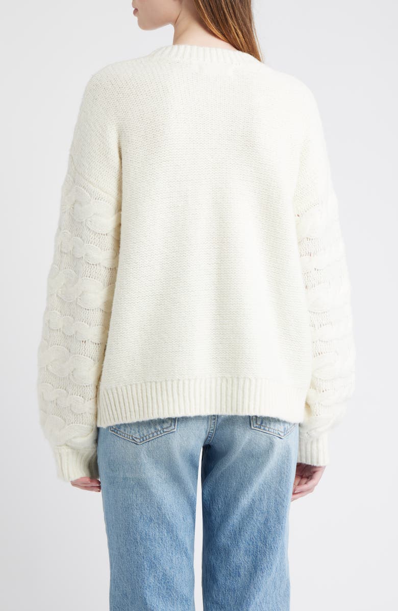 All in Favor Oversize Cable Knit Sweater, Alternate, color, Ivory