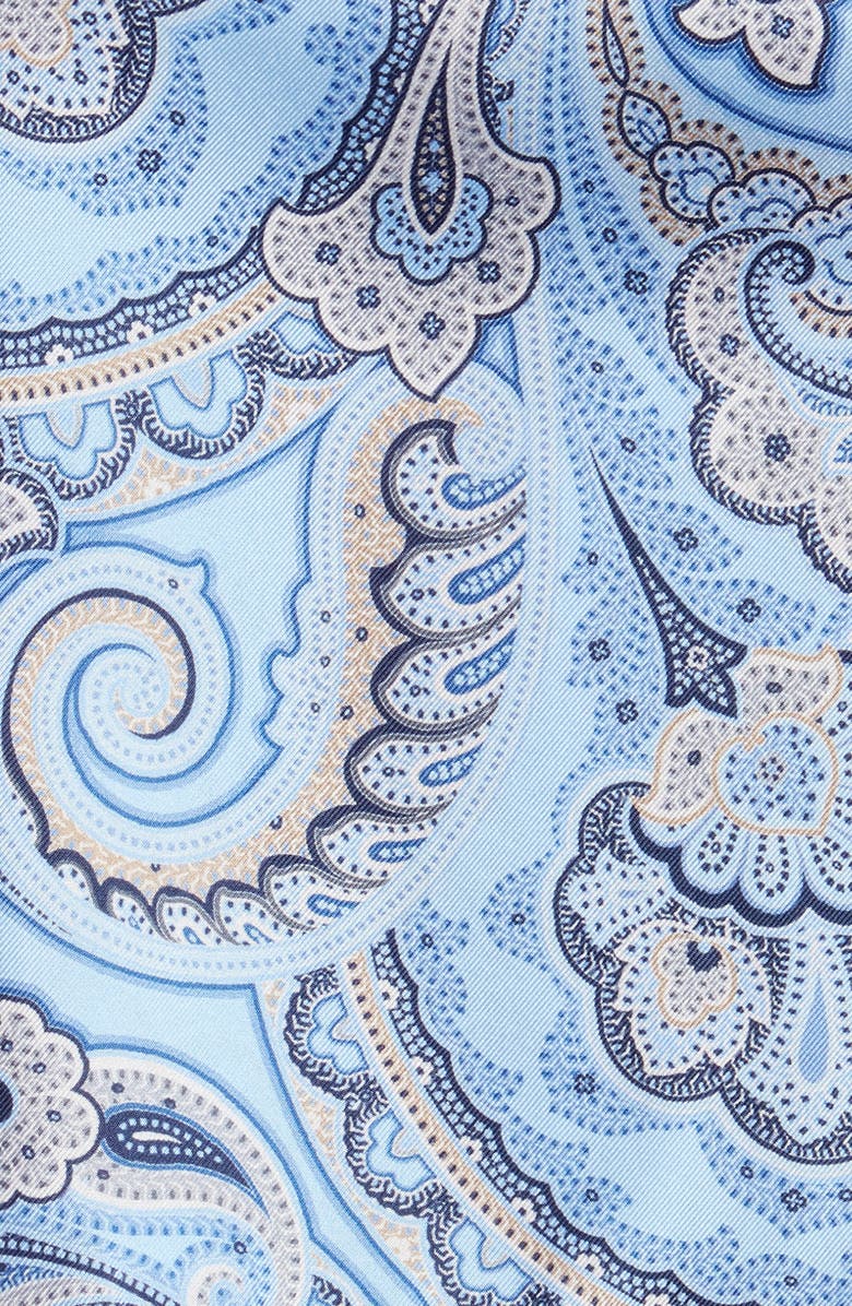 Nordstrom Paisley Silk Pocket Square, Alternate, color, Lt Blue
