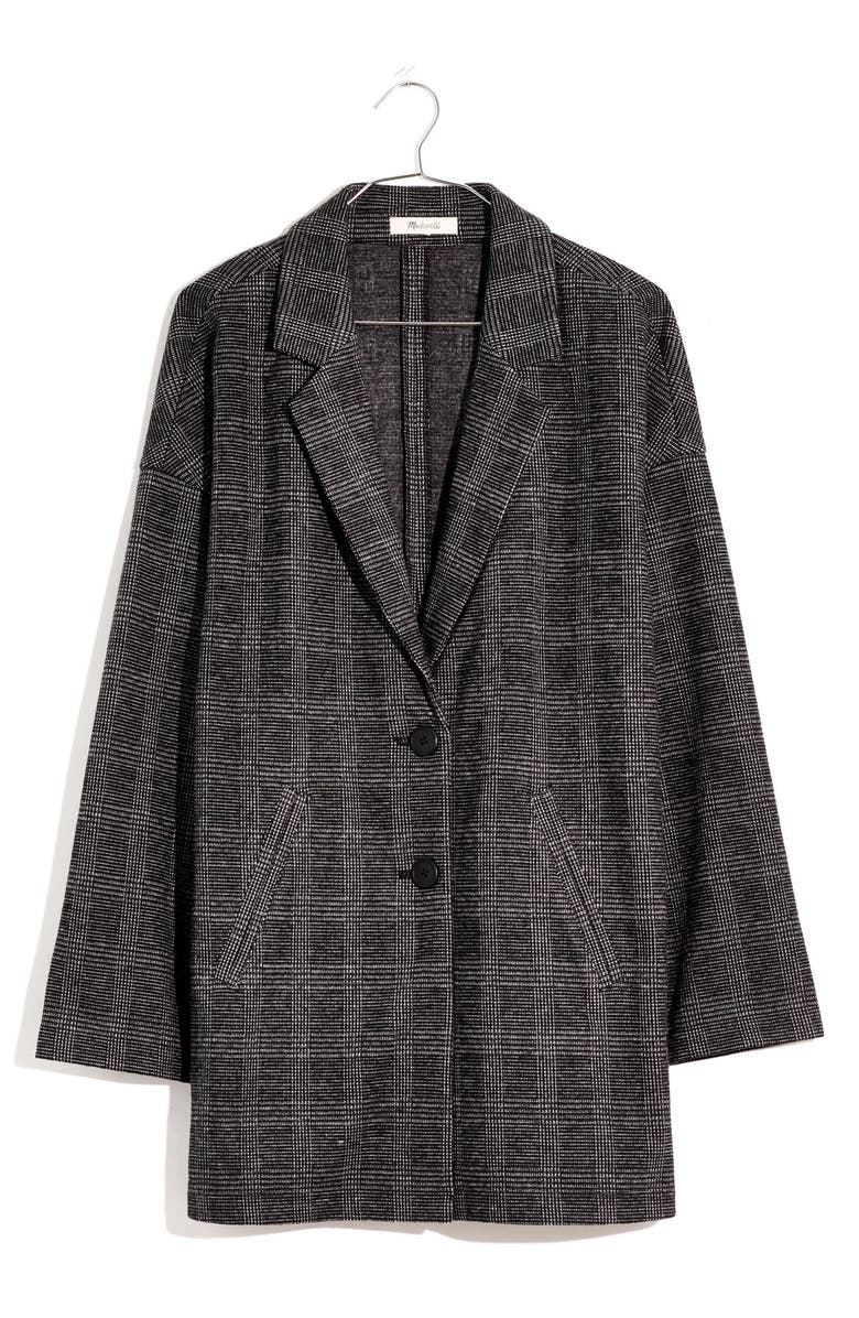 Madewell Glen Plaid Oversize Knit Blazer, Alternate, color,