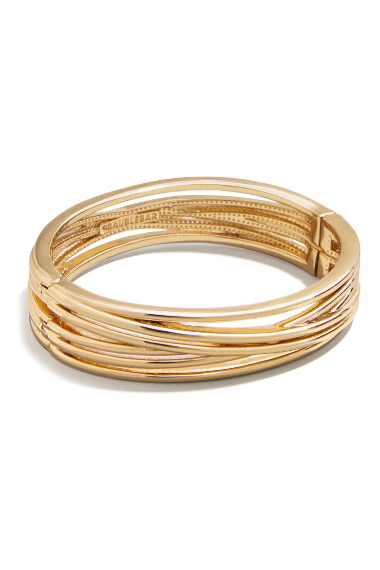 Iman Layered Bangle Bracelet, Alternate, color, GOLD