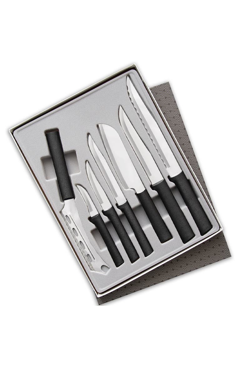 7 Piece Starter Knife Set Part 2 with Gift Box, Main, color, Black