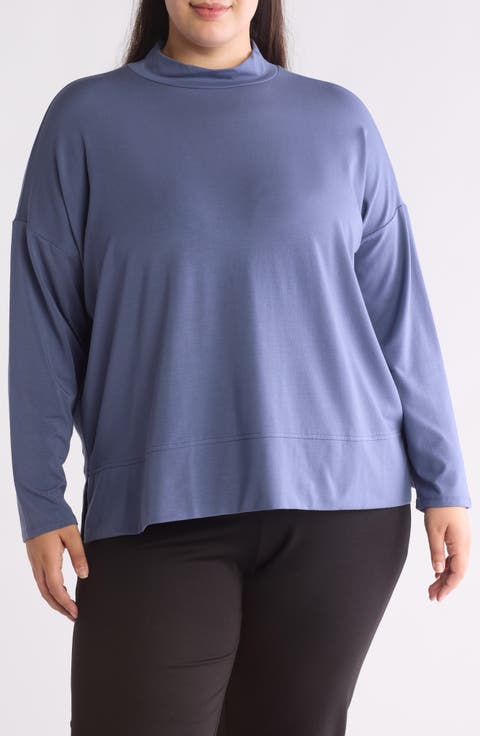 Boxy Funnel Neck Top