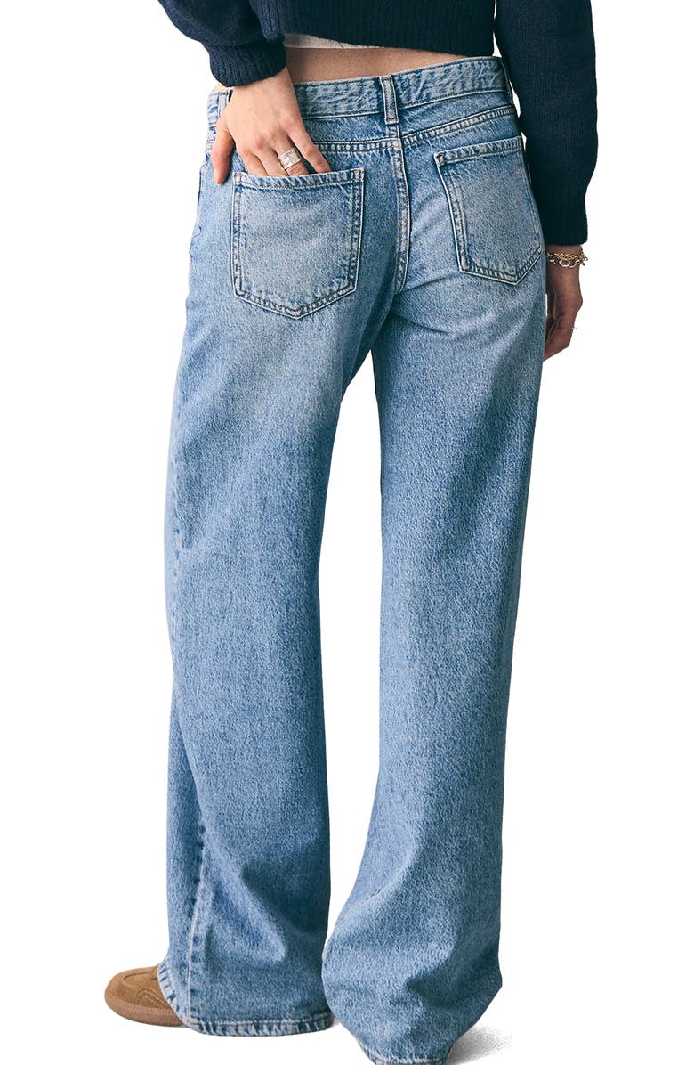 MANGO TEEN Crossover Waist Wide Leg Jeans, Alternate, color, Light Blue