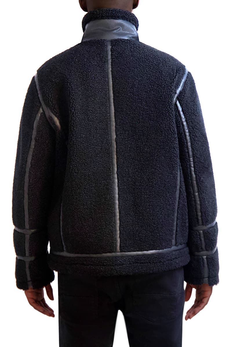 KARL LAGERFELD PARIS Faux Shearling Aviator Jacket, Alternate, color, Black