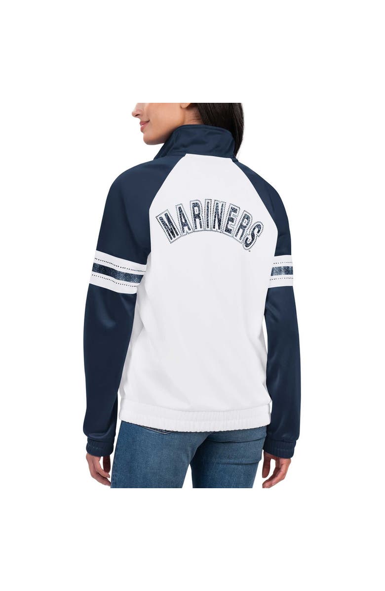 G-III 4HER BY CARL BANKS Women's G-III 4Her by Carl Banks White Seattle Mariners Show Up Raglan Full-Zip Track Jacket, Alternate, color, 