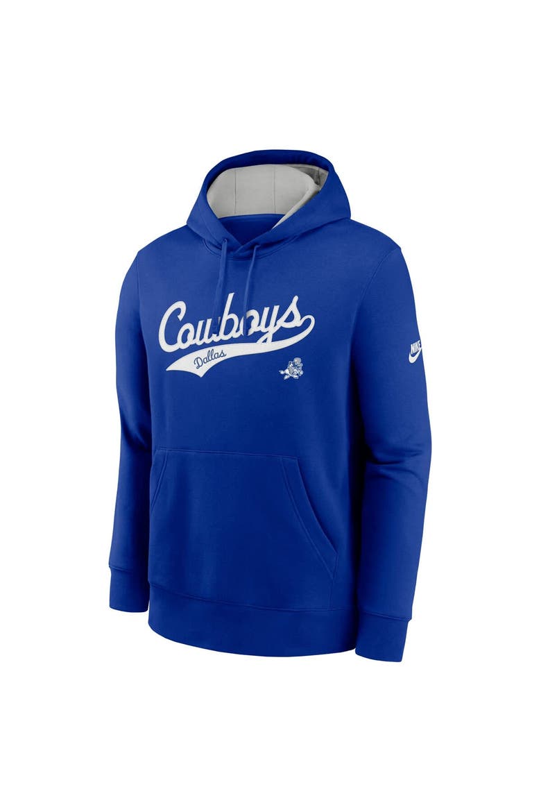 Men's Nike Royal Dallas Cowboys Rewind Tailsweep Club Pullover Hoodie, Alternate, color, Royal
