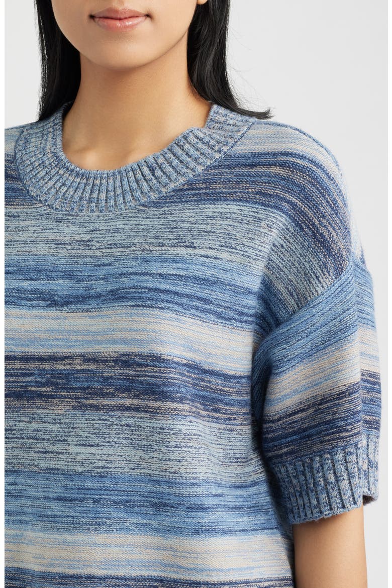 Broome Melange Stripe Crewneck Sweater, Alternate, color, NAVY