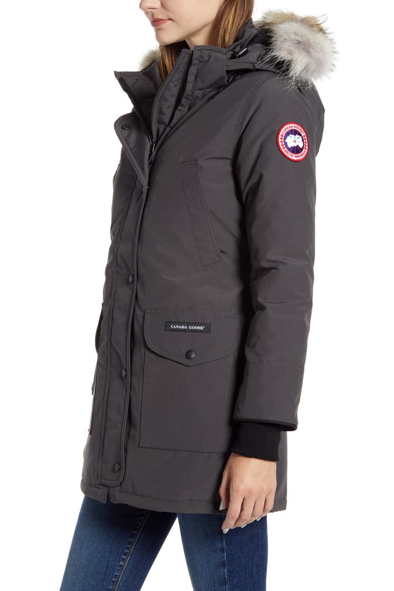 Trillium Fusion Fit Hooded Parka with Genuine Coyote Fur Trim, Alternate, color, GRAPHITE