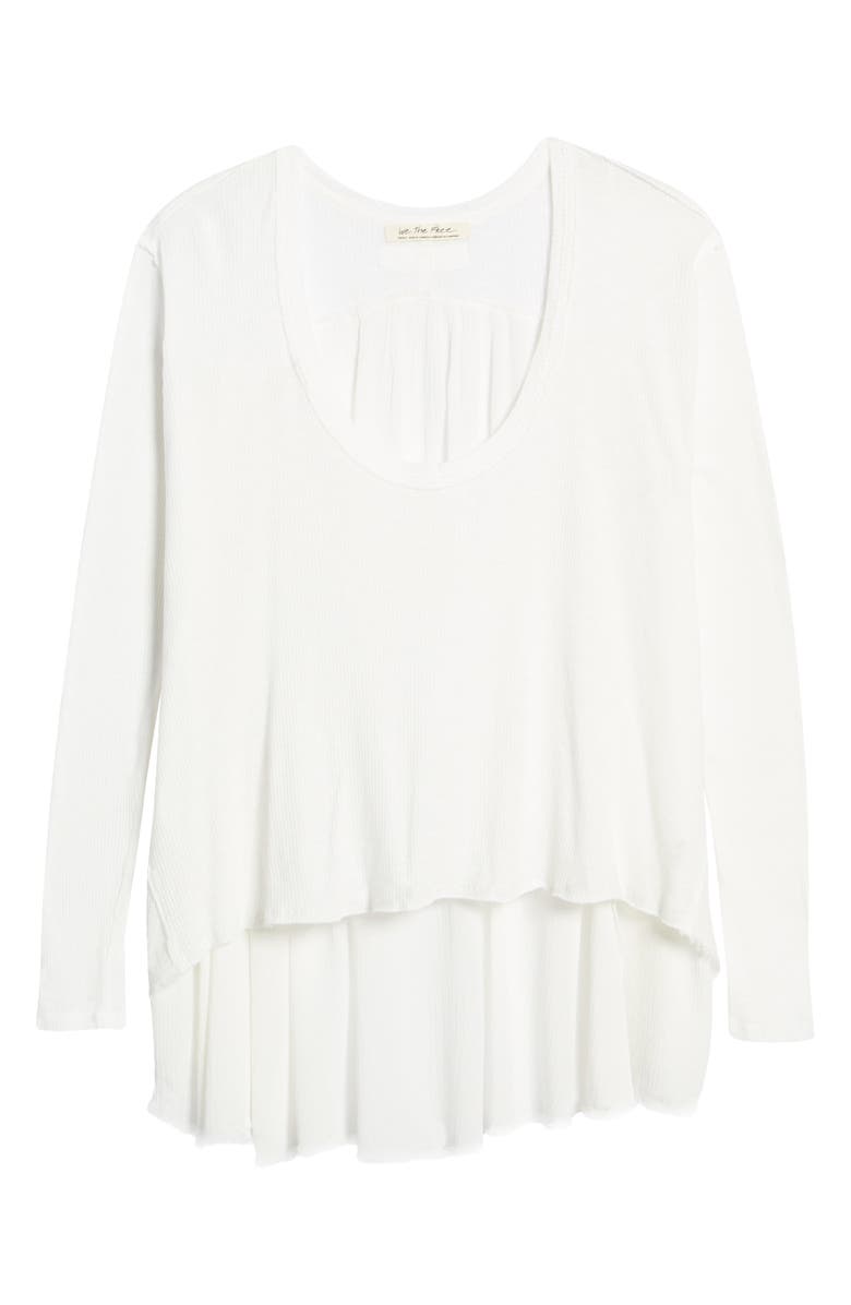 Free People TT Special Waffle Knit High/Low Top, Alternate, color, 