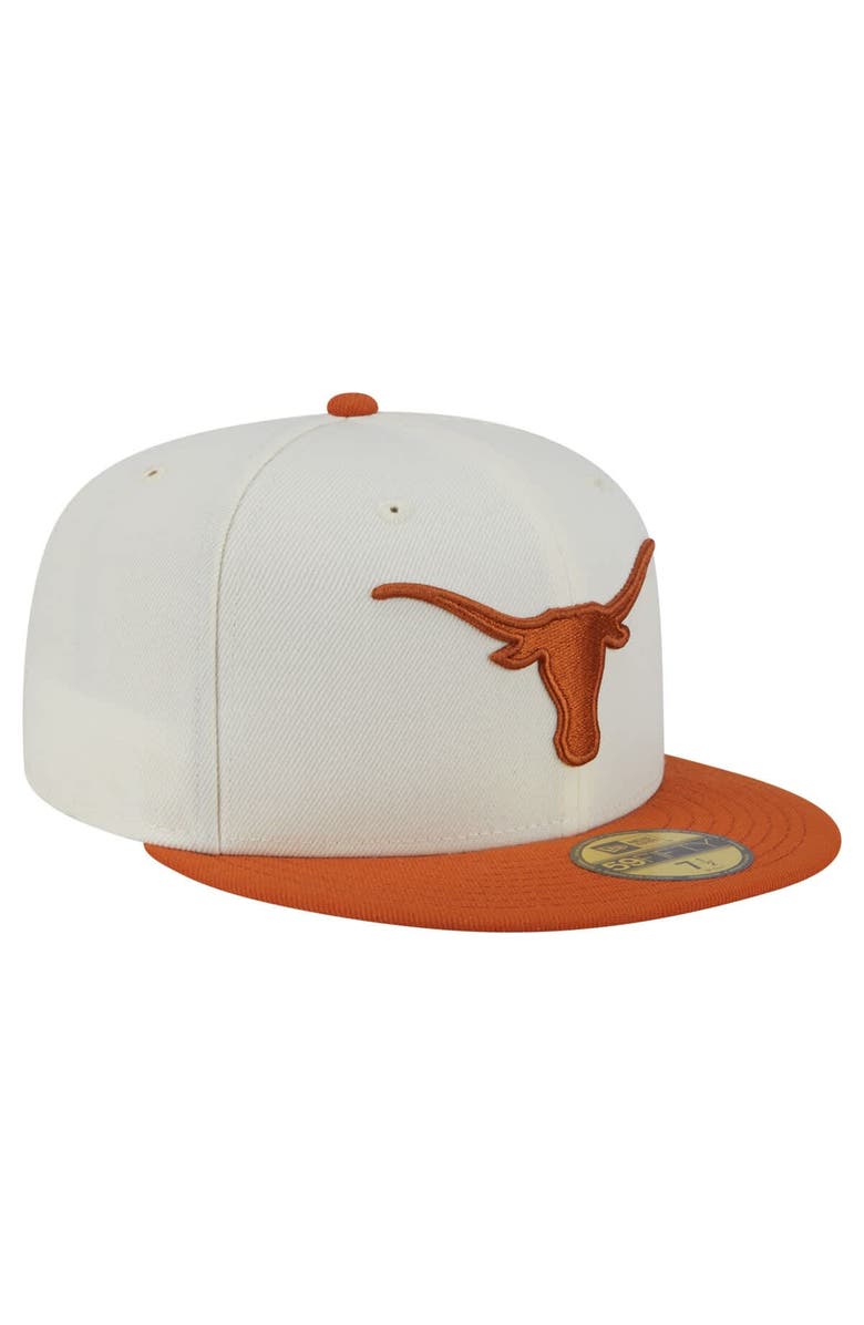 New Era Men's New Era Cream Texas Longhorns Chrome 59FIFTY Fitted Hat, Alternate, color,