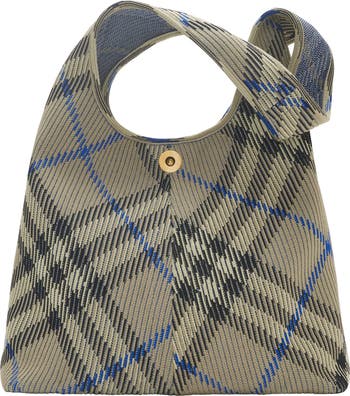 Burberry Large Check Knitted Shoulder Bag | Nordstrom