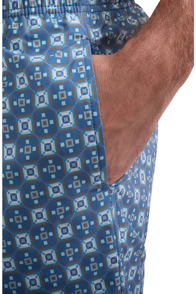 Cruz Print Swim Trunks, Alternate, color, PEACOCK