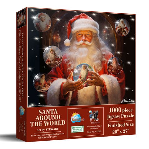 Santa Around the World 1000 piece Jigsaw Puzzle for Adults
