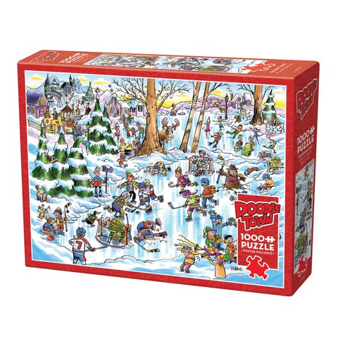 Doodle Town Hockey Town 1000 Piece Puzzle