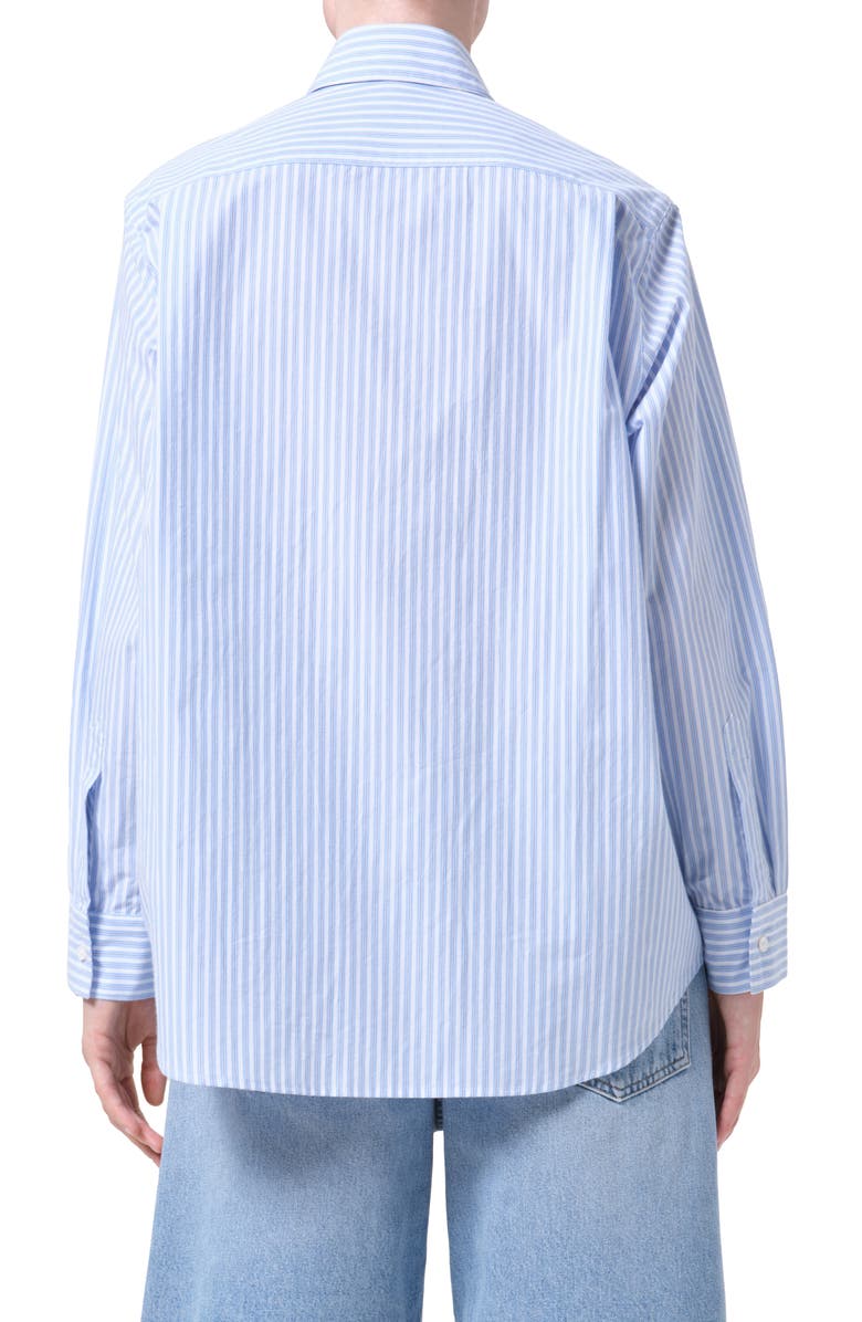AGOLDE Aris Stripe Button-Up Shirt, Alternate, color, Banks Stripe Blue