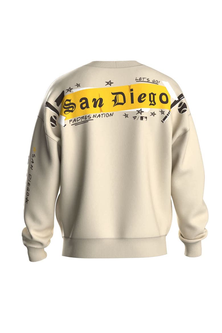 Women's Fanatics  Beige San Diego Padres Graffiti Fleece Sweatshirt, Alternate, color, Beige