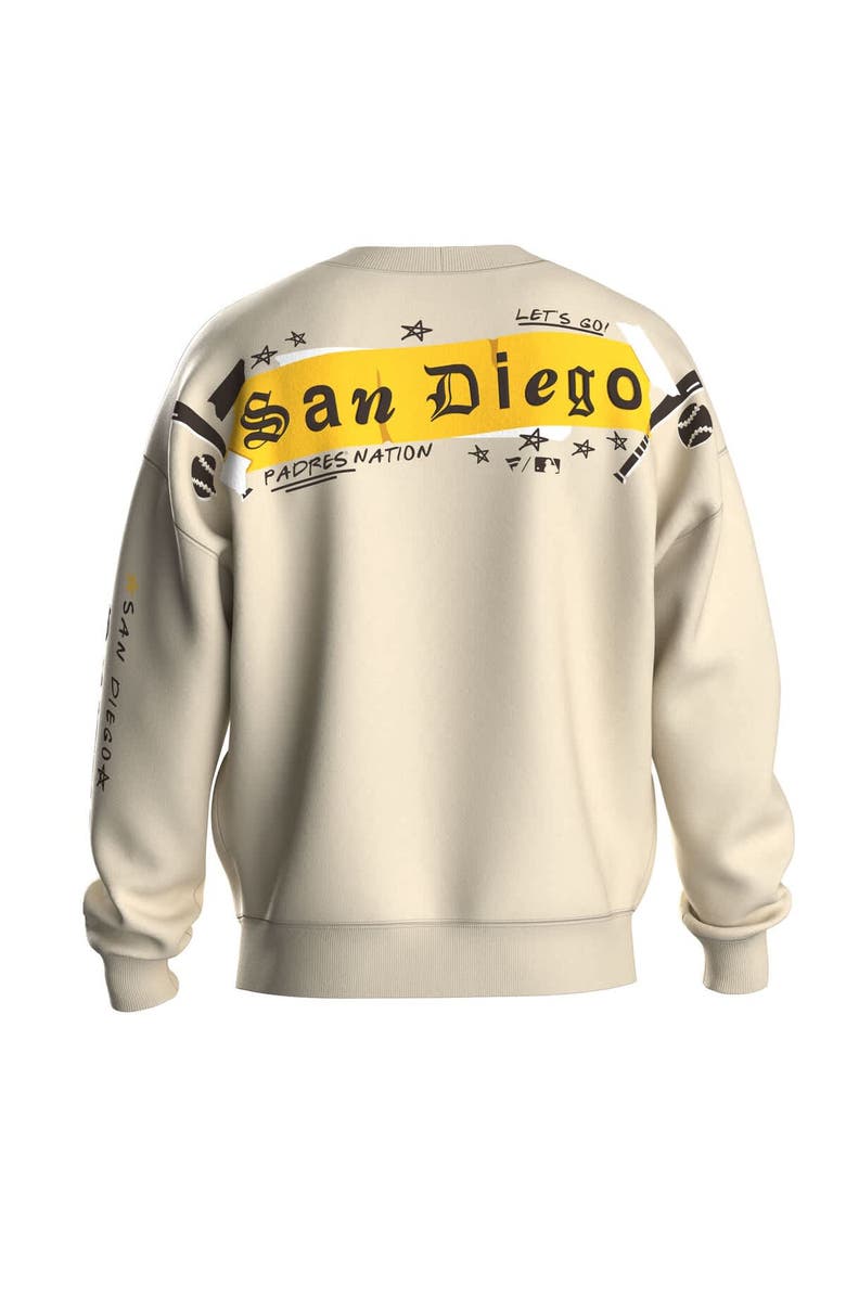 FANATICS Women's Fanatics Beige San Diego Padres Graffiti Fleece Sweatshirt, Alternate, color, Beige