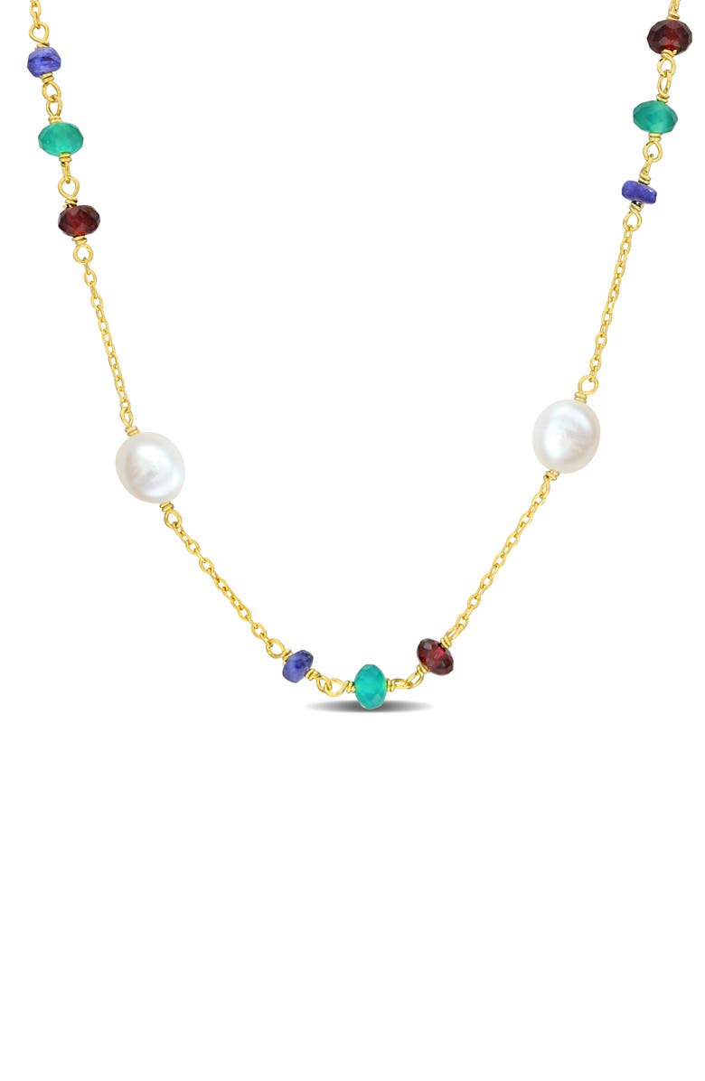 DELMAR Sapphire & Garnet Necklace, Main, color, Gold Multi